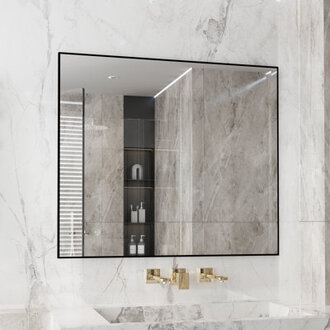 Lesamuel Wall Mounted Vanity Mirror w Aluminum Frame for Bedroom Entryway Living Room