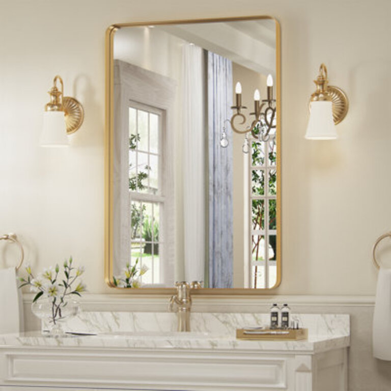 Morelock Metal Rectangle Bathroom Mirror Wall Mirrors