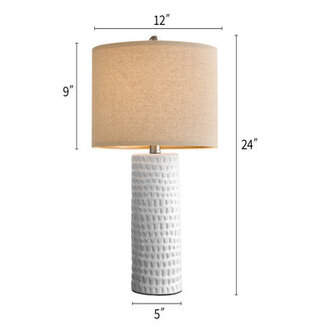 Anazagene 24Modern Ceramic Table Lamp Set Suitable For Living Room Bedroom Office