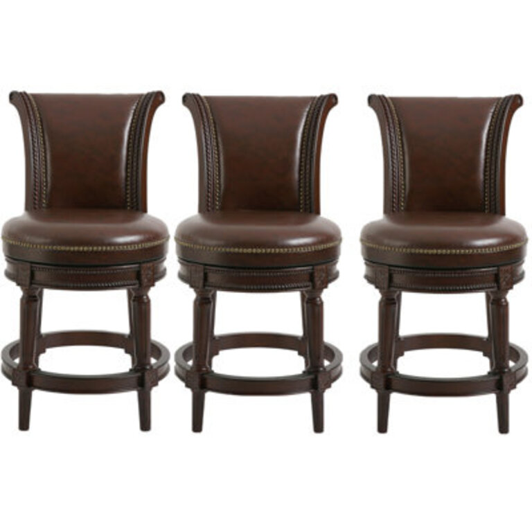 Ted Solid Wood Swivel Bar Stool