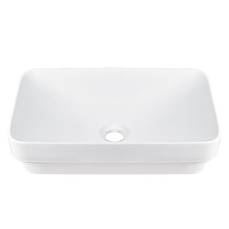 DeerValley Ally 19 x 12 Drop-In Bathroom Sink Semi-Recessed Vessel Sink Rectangular Above Counter Basin