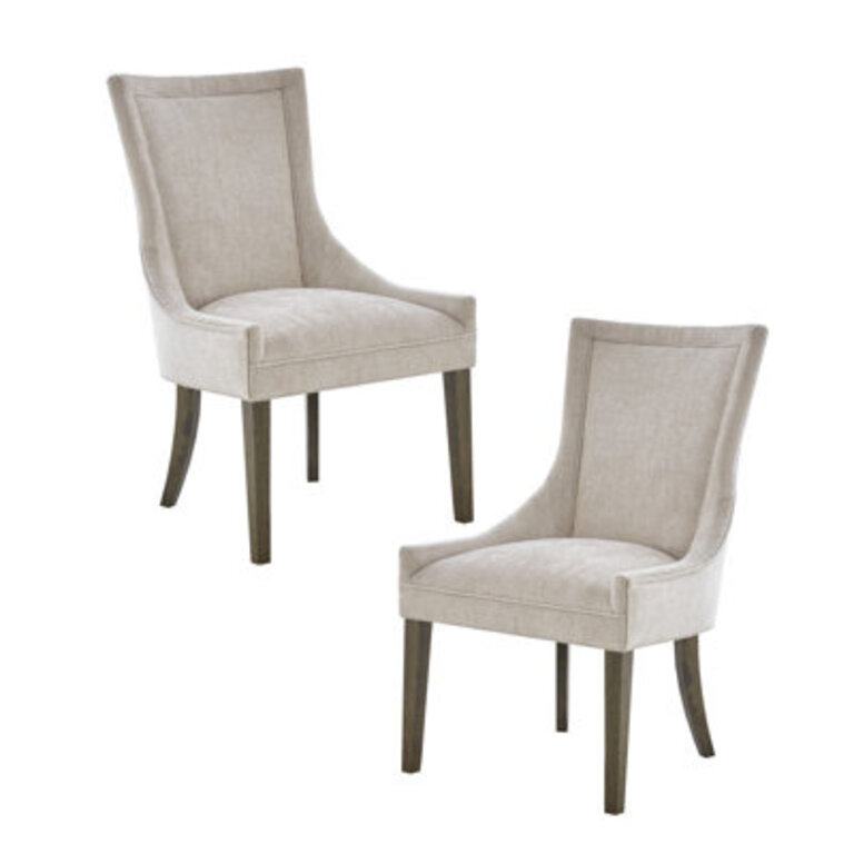 Ultra Upholstered Dining Chairs with High-Back Design and Solid Wood Legs