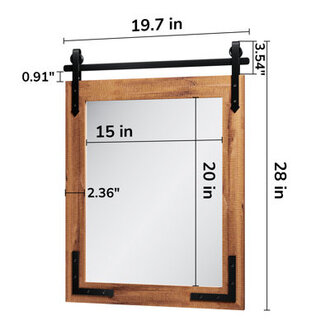 Brunilda Rustic Farmhouse Solid Wood Frame Accent Mirror Decorative Mirror