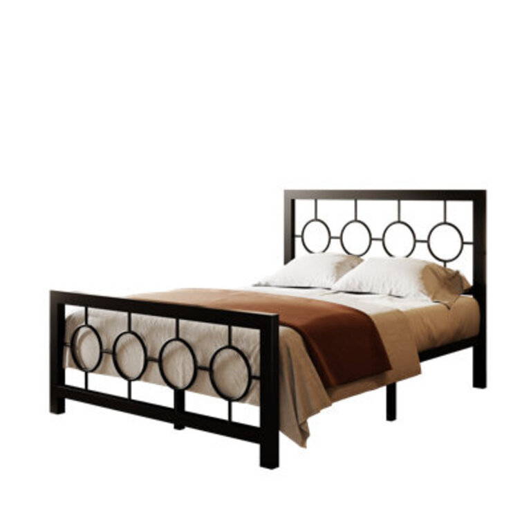 Avren Oriental Vintage Style Metal Platform Bed