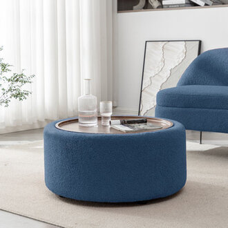 Bryonie Round Cocktail Ottoman with Storage