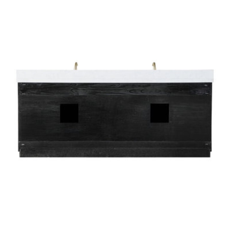 Gazsi 84 Free Standing Double Bathroom Vanity with Engineered Stone Top