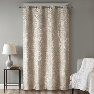 Mirage Damask Total Blackout Thermal Grommet Single Curtain Panel