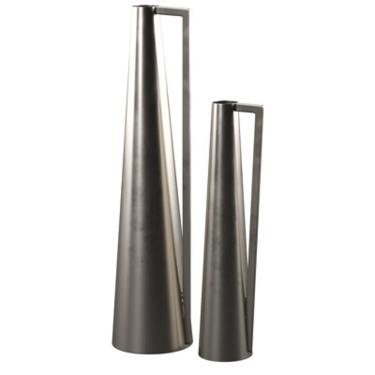 Fratar 2 Piece Tapered Metal Table Vase Set
