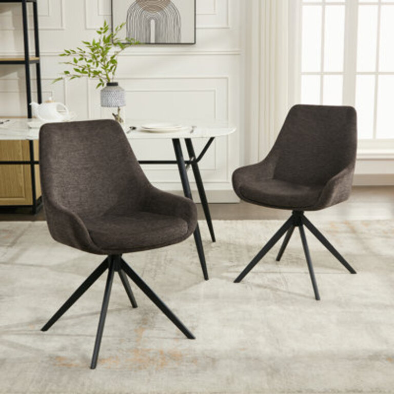 Dining Room Chairs Set of 2 Mid Century Modern Kitchen Swivel Upholstered Dining Chair