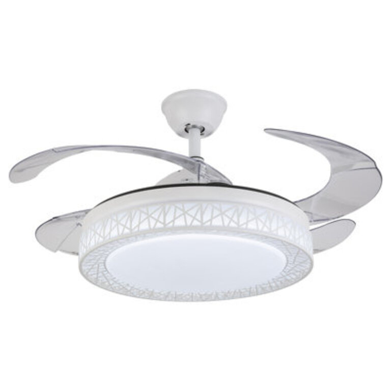 Borowski 4 - Blade LED Retractable Blades Ceiling Fan with Remote Control and Light Kit Included