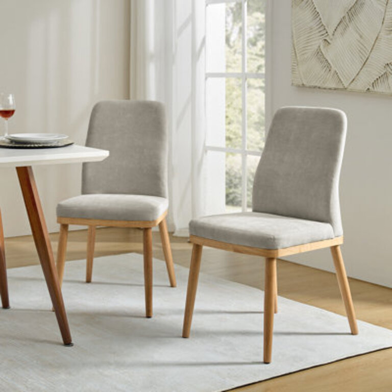 Brehanna Upholstered Back Side Dining Chair with Solid Wood Legs
