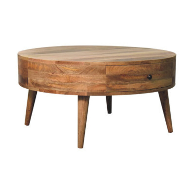 Delontay Solid Wood Four Leg Coffee Table with Storage