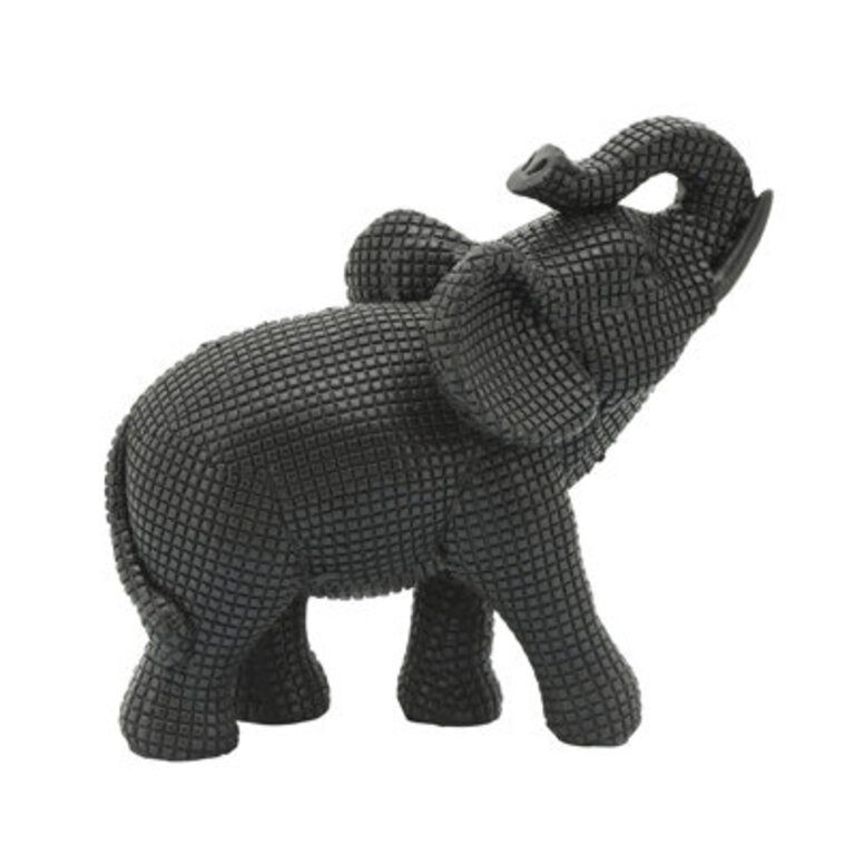 Modern Resin Polyresin Elephant Figurine with Intricate Detailing - Elegant Decorative Accent for Contemporary and Stylish Home Decor