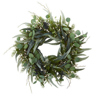 Eucalyptus and Mixed Artificial 24 Polyester Wreath