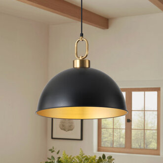 Worthing 1 - Light Matte Black Dome Pendant