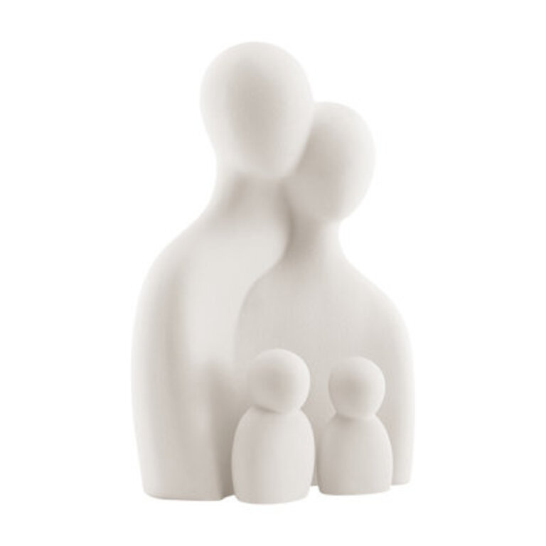 Hans Cream Abstract Nesting Three Piece Family Of 4 Decorative Accent Matte Ceramic Sculpture Figure Set