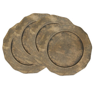 Hicklin Contemporary Hammered Charger Plate With Scallop Edge Set Of 4 13R