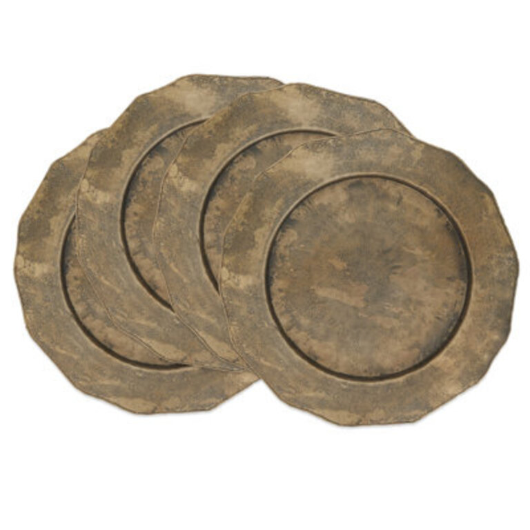Hicklin Contemporary Hammered Charger Plate With Scallop Edge Set Of 4 13R