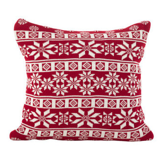 Pollocksville Winter Snowflake Nordic Square Throw Pillow