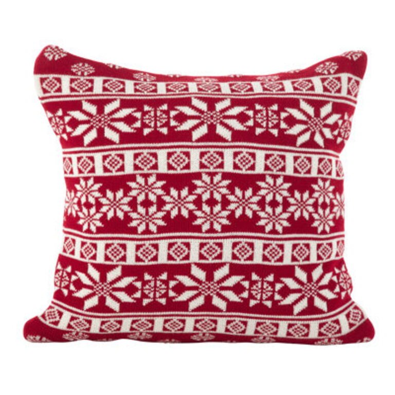Pollocksville Winter Snowflake Nordic Square Throw Pillow