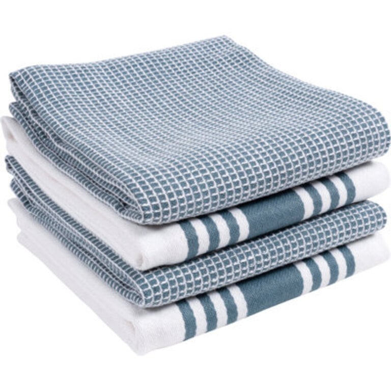 Centerband and Waffle Mixed Flat 4 Piece Assorted Linens Set