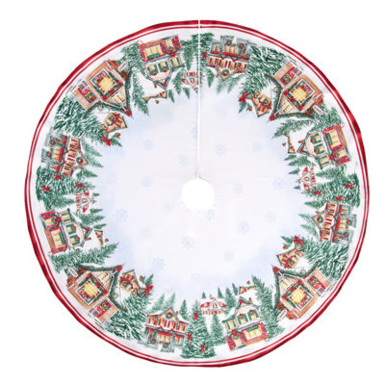 Dellar Storybook Christmas Village Holiday Tree Skirt