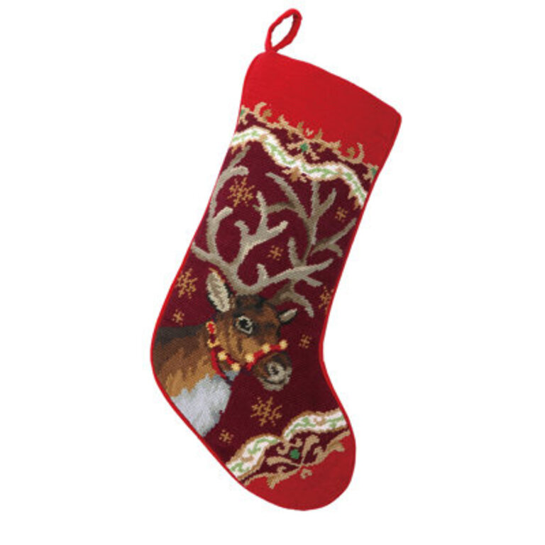 Deer Needlepoint Stocking