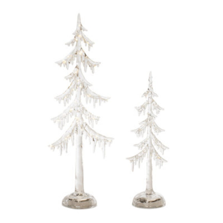 LED Acrylic Dripping Pine Tree Set of 2