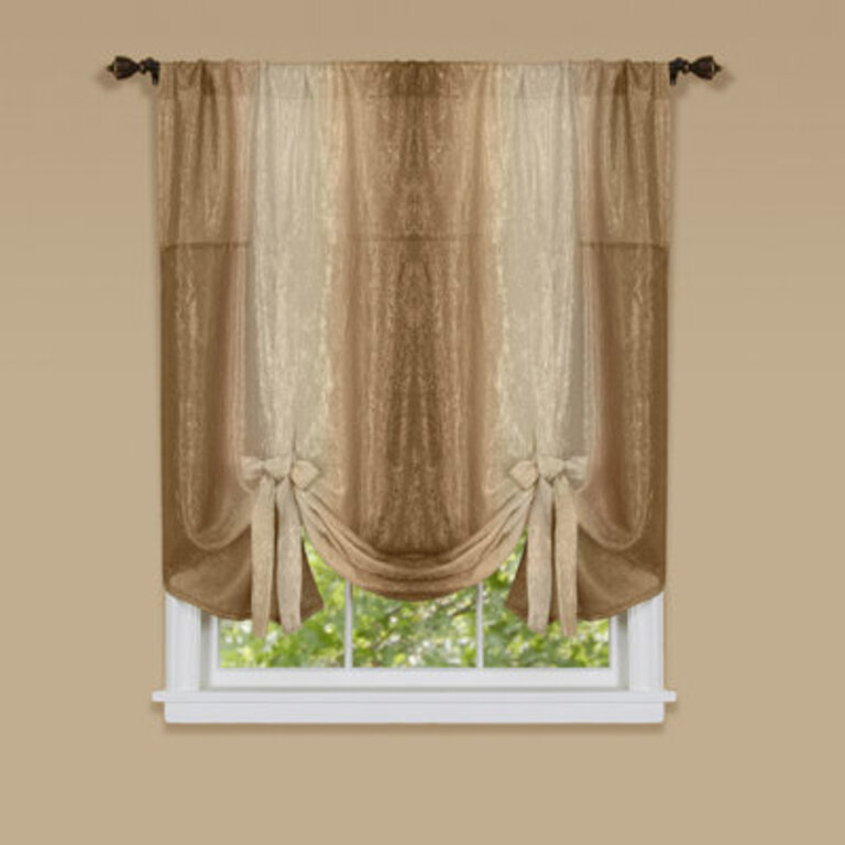 Clarisse Ombre Crushed Semi Sheer Tie Up 50 Window Valance
