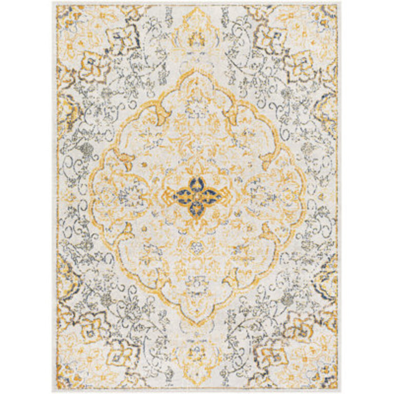 Cabe Oriental YellowSaffronGray Area Rug