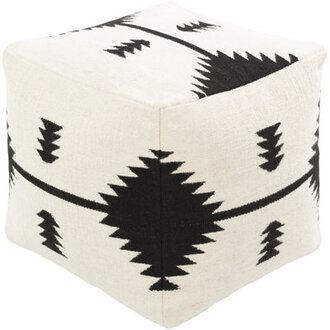 18 Wide Square Geometric Pouf Ottoman