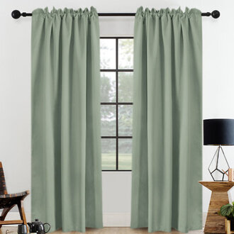 Blackout Solid Back TabRod Pocket Bedroom Draperies Thermal Insulated Window Treatment Panels Room Darkening Blackout Drapes for Living Room