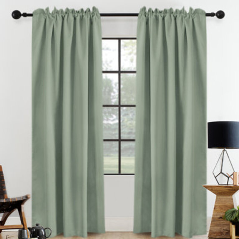 Blackout Solid Back TabRod Pocket Bedroom Draperies Thermal Insulated Window Treatment Panels Room Darkening Blackout Drapes for Living Room
