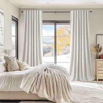 Ike Velvet 100 Blackout Curtains  Back Tab Hooks DrapesRoom Darking Thermal Insulated DrapesSet of 2With Hooks