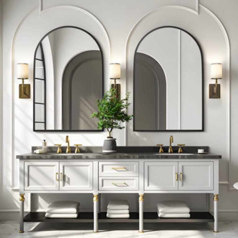 Vercher Metal Arched BathroomVanity Mirrors