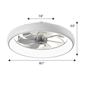 20 Dianeshia Flush Mount Dimmable Ceiling Fan with LED Lights