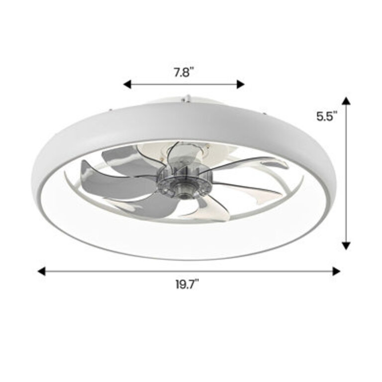 20 Dianeshia Flush Mount Dimmable Ceiling Fan with LED Lights