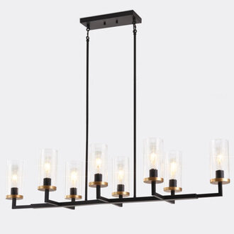 Alamin 8 - Light Dimmable Chandelier Black Farmhouse Chandelier Kitchen Island Chandelier Dining Room Light Fixtures over Table