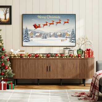 Tv Stand With Storage And Shelves Designed To Fit 55 - 80 Tvs Wood Entertainment Center For Living Room And Bedroom Media Console And Modern Tv Console Table