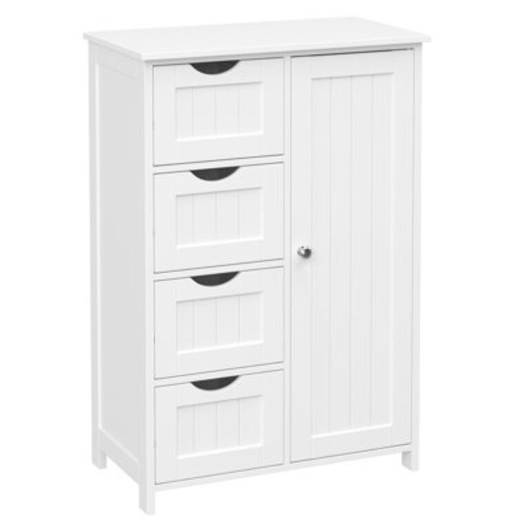 Manhattan Floor Storage Cabinet Cabinet Freestanding with 4 Drawers Adjustable Shelf