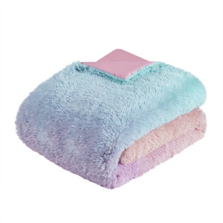 Primrose Pastel Ombre Shaggy Faux Fur Comforter Set