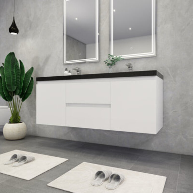 Castin 60 Wall-Mounted Double Bathroom Vanity Set