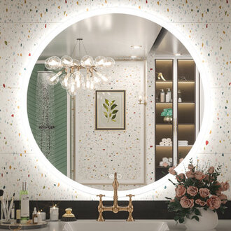 Toke Round Frontlit LED Bathroom Mirror with Brightness adjustment Fog-free Function