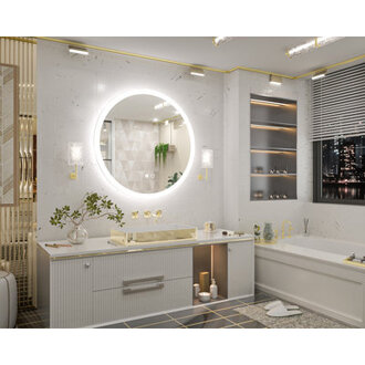 Roslindale Frameless Lighted Wall Mirror with 3 Color Brightness Adjustable  Anti-Fog