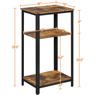 Height Side Table with Shelves