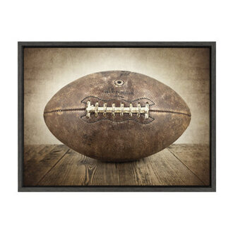 Imiya Vintage Football by Shawn StPeter- Floater Frame Graphic Art Print on Canvas