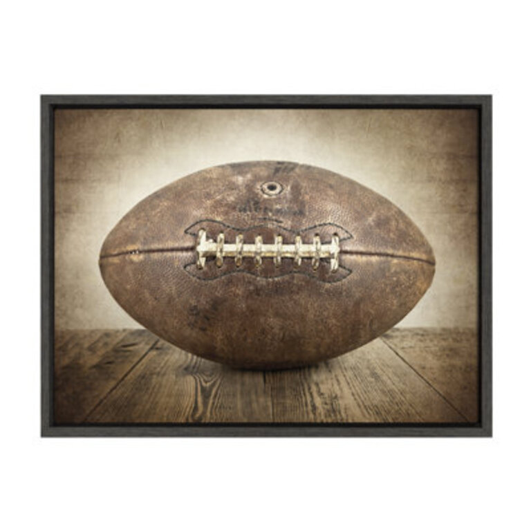 Imiya Vintage Football by Shawn StPeter- Floater Frame Graphic Art Print on Canvas