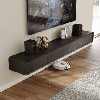 Randalstown Floating TV Stand Entertainment Center with 4 Drawers Solid Wood Fully-Assembled