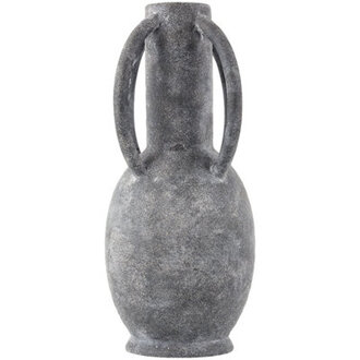 Ceramic Textured Decorative Vase with 4 Handles