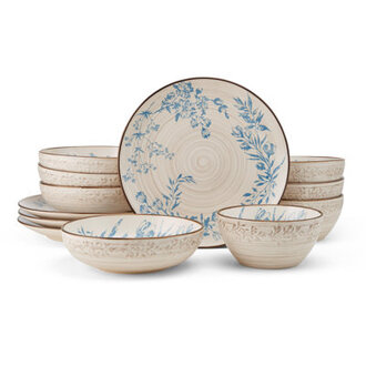Salma 12-Piece Stoneware Dinnerware Set Service for 4